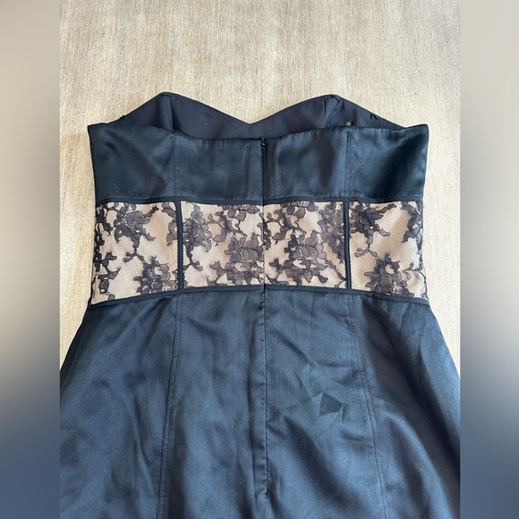 Betsey Johnson evening vintage Black Strapless Dress with Lace Overlay 6 - Picture 6 of 6